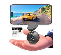 Dashcam Voiture KAWA 2K, Commande Vocale, Mini Dash Cam Avant Sphaérique, Rotatif à 360°, Carte SD 32G, WiFi Intégré et Application, Capteur G, Moteur NightEagle, Surveillance de Stationnement 24H
