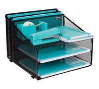 Dasher Products Organiseur de Bureau en Maille métallique avec 3 bacs à Papier et 2 Sections Verticales Verticales, Les dossiers, la Papeterie et Les Accessoires de Bureau