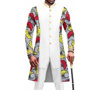 Dashiki Pour Hommes Africain Ensemble 2 Pièces Chemise Pantalon Costume Formel Tenues Traditionnelles Coupe Slim Costume Survêtement Pour Fête De Mariage Vêtements À La Mode (Color : 8, Size : XL)