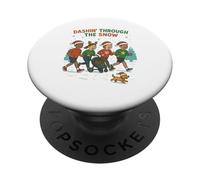 Dashin' Through The Snow Fun Running Runners Jog Park Friends PopSockets PopGrip Adhésif