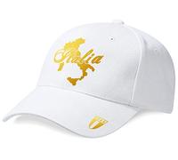 DASHOP Casquette Italie Mini Pays Blanc et Or Métallisé