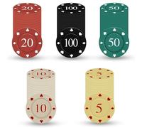 DASHUAIGE 100 Jetons de Poker Professionnels avec Valeurs Numérotées, Set de Jetons Casino en Plastique Haute Qualité pour Fêtes, Jeux Familiaux & Apprentissage Mathématique