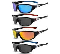 DASHUAIGE 4 Pièces Lunettes De Soleil Homme, Lunette Polarisante, UV 400 Lunettes De Soleil Homme Femme Polarisation Vélo Ski Golf Pêche Trekking