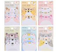 DASHUAIGE Lot de 6 blocs de notes autocollantes en forme d'animal mignon pour les amoureux des animaux, fournitures scolaires, cadeaux (B)