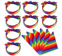 DASHUAIGE Lot de 8 bandanas arc-en-ciel Gay Pride à rayures arc-en-ciel pour fête, Arc-en-ciel, 55*55cm