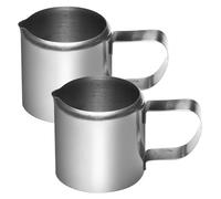 DASHUMIL Mini Pichets à Lait Argenté 46ml en Acier Inoxydable Lot de 2 Contenant à Lait Multifonction Pratique pour Cafés et Cuisines