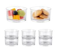 DASIAUTOEM Lot de 8 petits bols à dessert transparents en verre, coupes à glace, bols à dessert, bols à dessert, bols de service empilables pour tiramisu, pudding, yaourt céréales 200 ml