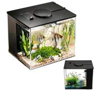 DASIAUTOEM Petit aquarium Betta complet 15 x 11 x 13 cm, mini aquariums en acrylique, aquarium, luminaires, nourriture pour poissons et système de filtration intégré, pour petits poissons, crevettes