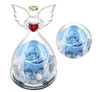 DASIAUTOEM Rose Eternelle sous Cloche - Cadeau Rose Forever en Verre, Fleur Eternelle Décoration Florale Faite à la Main - Cadeau pour Femme, Petite Amie, Mère, Saint-Valentin, Mariage, Anniversaire