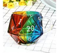 DASIAUTOEM Tasse à café cube polyédrique D20 - En céramique - 350 ml - Avec anse - Cadeau pour les fans de RPG et de fantasy