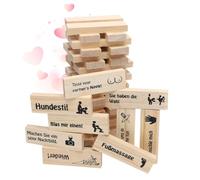 DASIAUTOEM The Lust Tower Blocks Love & Naughty Lot de 48 blocs en bois avec vérité ou devoir Questions et défis pour la Saint-Valentin et les rendez-vous