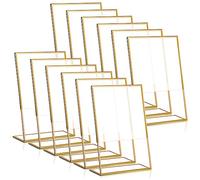 Dasing Lot de 12 Supports de Plaque en Acrylique avec Cadre doré 10,2 x 15,2 cm Vertical