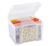 Dasing Organisateur de cartes de vœux et boîte de rangement pour photos avec 6 séparateurs réglables pour les vacances, les anniversaires, les cartes, les photos, les travaux manuels, etc