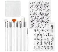 Dasing Tampon à gâteau en forme de lettres de l'alphabet avec pinceaux de décoration, chiffres pour décoration de gâteaux