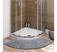 DASJD Tapis de Douche Incurvé, 45x100cm Antidérapant Tapis Douche Angle en Microfibre, Absorbant Tapis de Douche Arrondi, Tapis de Bain Incurvé pour Douche ou Baignoire, Lavable en Machine