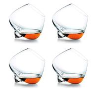 DASJD Verre Verrine a Whisky, Tumbler Bottom Rotatif Verres Cocktail Vin, Personnalisé Cristal Bascule Lunettes pour Wisky/Rhum/Cognac, Original Shot Whiskhy Liqueur Verre Kit,4pcs