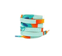 DASJKDI 2 paires de lacets plats for baskets, chaussures à rayures dégradées colorées, bleu éblouissant pour les chaussures(Orange-yellow mint,120cm)