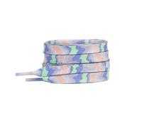 DASJKDI 2 paires de lacets plats for baskets, chaussures à rayures dégradées colorées, bleu éblouissant pour les chaussures(Green orange violet,140cm)