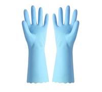 DASJKDI 2Pcs Flocked Lining Household Gloves Thick Rubber Cleaning For Dish Washing Cold Weather Warm Non-Slip Kitchen(Blue,M)
