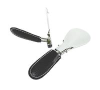 DASJKDI Chausse-pied pliant noir en métal, facile à transporter, avec Mini cornes de chaussures portables acier inoxydable, accessoires pour Bottes et Chaussures