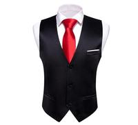 DASJKDI Gilet sans manches coupe slim for homme, classique, col en V, ensemble cravate, loisirs, formel, fête, mariage(Color 2,S)