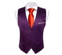 DASJKDI Gilet sans manches coupe slim for homme, classique, col en V, ensemble cravate, loisirs, formel, fête, mariage(Color 10,M)