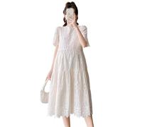 DASJKDI Robes de maternité d'été, Robe poupée Rose Douce, Printemps et Automne, Petite Jupe trapèze Ample(M)