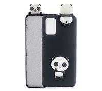 DasKAn 3D Panda Silicone Coque pour Samsung Galaxy S21 5G, Dessin Animé Animaux Motif Couleur Unie Mat Souple Ultra Fine Housse de Protection Antichoc Gel TPU Étui de Téléphone, Noir #3