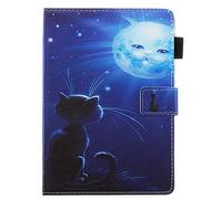 DasKAn Coque en Cuir pour iPad Mini 1/2/3/4/5 2019, Auto Réveil/Veille Folio Magnétique à Rabat Housse de Protection avec Porte Carte Stand Portefeuille Étui de Tablette,Chat Lune