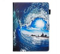 DasKAn Coque en Cuir pour iPad Mini 1/2/3/4/5 2019, Auto Réveil/Veille Folio Magnétique à Rabat Housse de Protection avec Porte Carte Stand Portefeuille Étui de Tablette,Vague Soleil