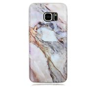 DasKAn Marbre Coloré Matte Silicone Coque pour Samsung Galaxy S7 Edge, Élégant Granit Pierre Motif Ultra Mince Souple Housse de Protection Arrière Antichoc Flexible Gel TPU Étui de Téléphone,#5