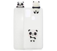 DasKAn Panda 3D Silicone Coque pour Samsung Galaxy A21S, Dessin Animé Motif de Animaux Couleur Uine Mat Souple Ultra Fine Housse de Protection Arrière Gel TPU Étui de Téléphone,Blanc#3