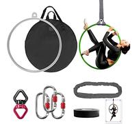 DASKING Aerial Hoop, Lyra Hoop Set Acier Inoxydable 85cm/90cm Single Point Hoops Circus pour Débutants Professionnels, Aerial Ring Kit avec Sac de Transport Rigging, Équipement de Yoga Aérien