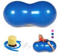 DASKING Peanut Ball, Balle de Massage pour Yoga Pilates Physiothérapie, Anti-Burst Ball d'exercice 90x45cm avec Pompe à Main, Gym Qualité Fitness Ball pour Grossesse, Enfants, Femmes, Hommes