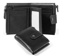 DASKING Portefeuille Hommes, 16-en-1 Hommes Portefeuille Cuir RFID Blocage Porte-Cartes crédit Bifold Sac avec Poche pièce à Fermeture éclaire, Anti-vol Portefeuilles de sécurité Cadeaux pour Hommes