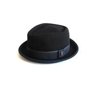 DASMARCA-Collection Hiver-Chapeau de Feutre Porkpie Noir/Marine-Edward-M