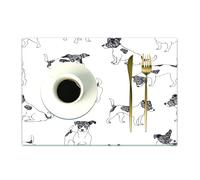 DASNK Lot de 4 Sets de Tables Lavables Antidérapant Résistant à l'usure à la Chaleur, Facile à Nettoyer et Stocker, Amoureux des Chiens, Croquis de Style Jack Russell Terrier dessinés à la ma,45x30cm