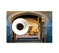 DASNK Lot de 4 Sets de Tables Lavables Antidérapant Résistant à l'usure à la Chaleur, Facile à Nettoyer et Stocker,Porte Marocaine typique de l'ancienne médina, entrée de l'arche Historique m,45x30cm