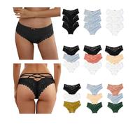 Dasongff 3 Pcs Culotte en Dentelle pour Femmes, Lot String Femme Sexy Chic, Slip Sexy Coquine Hot Tanga, sous-Vêtements Doux Taille Basse Culottes Pas Cher Ficelle Strings Shorty Feminins