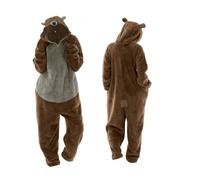 Dasongff Adulte Unisexe Animal Costume Cosplay Ours Combinaison Pyjama Outfit Nuit Costume d'animaux Pyjama Onesie Carnaval Halloween Fête de Noël Costume d'hiver en Peluche pour Femme et Homme