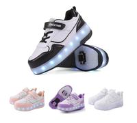 Dasongff Baskets Lumineuses à roulettes pour Enfants Garçons Filles, Chaussures de Sport Course Lumineux LED Basquet Sneaker Antidérapantes Chaussures de Running Athlétique Confortable