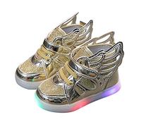 Dasongff Baskets Montants Garçons et Filles Mode L E D Baskets Lum(ineu) Ses avec Quatre Saisons Patins Universels en Cuir PU Chaussures Sport Sneaker Décontractées avec Aile