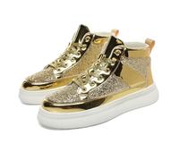Dasongff Baskets Skateboard à Lacets Homme Sneakers Paillettes Brillantes Chaussures Montants Métallisé Scintillantes Tennis Basket Mode Course Marche Sport Sneaker Fitness Running Confort