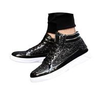 Dasongff Baskets Skateboard à Lacets Homme Sneakers Paillettes Brillantes Chaussures Montants Métallisé Scintillantes Tennis Basket Mode Course Marche Sport Sneaker Fitness Running Confort