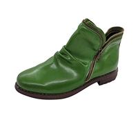 Dasongff Boots Femme Moto Vintage Bottine Femmes Botte Courtes Chic et Élégant Boots Hiver Femme Côté Zipper Respirant Chaussures Femmes Boot Bottines de Cheville à Talons Bas