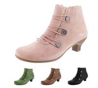 Dasongff Bottes Country Femme Vintage Bottines Talon Victorienne Médiéval Bottes Courtes Dentelle Talon Louis Bout Rond Ankle Boots Automne Élégant Chelsea Boots Bottine Fête Cocktail Soirée