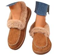 Dasongff Bottes De Neige Mocassins Pour Femmes Bottes D'Hiver Chaudes Bottines Chaussures D'ExtéRieur DoubléEs De Fourrure Pour Femmes Pantoufles