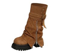 Dasongff Bottes de Neige Pour Femmes Bottines Chaudes D'Hiver Antidérapantes Doublées de Fourrure Bottines Imperméables à Enfiler Pour L'Extérieur Chaussures Confortables et Chaudes Pas Cher