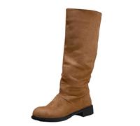 Dasongff Bottes Femme Talon Bas Sexy Botte Cavalières Femmes Cuir Classiques Cuissarde Bout Pointu Botte Montantes Hipster Club Fête Escarpins Haute Bottes au-dessus du Genou Boots Élégants
