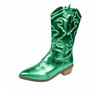 Dasongff Bottes Go-Go Pour Femmes Des Années 70 Bottes à Talons Compensés Montant Jusqu'Aux Genoux Bout Carré Talon épais et Large Extensibles